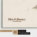 England & Great Britain Map Push Pin Map in Desert Sand color with personalized text