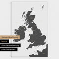Neutrale Ausführung einer England-Karte in Farbe Light Gray ohne Personalisierung