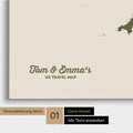 England & Great Britain Map Push Pin Map in Olive Green with personalized text