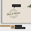 Personalized England map as a Push Pin Map in Olive Green with printed names and a legend for marking places visited
