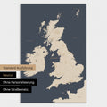 Neutrale Ausführung einer England-Karte in Farbe Hale Navy (Dunkelblau) ohne Personalisierung