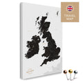 Map of England & Great Britain with Ireland in Light Black as a Push Pin Map canvas for pinning and marking travel destinations