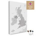England & Great Britain Map with Ireland in Color Multicolor Gray as a Push Pin Map Canvas for Pinning and Marking Travel Destinations