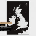 Neutrale Ausführung einer England-Karte in Farbe Schwarz-Weiß ohne Personalisierung