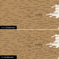 Comparison of an England map with and without a road network