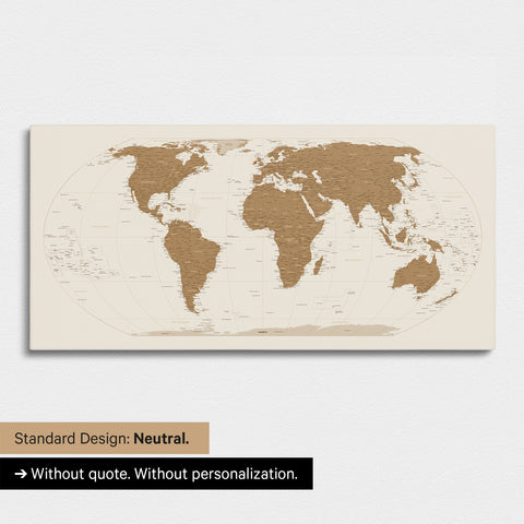 Weltkarte EQUAL EARTH Pinn-Leinwand – Bronze