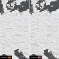 Europa Landkarte Design in Dunkelgrau optional in deutscher oder englischer Sprache