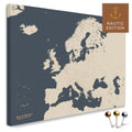 Europakarte in Hale Navy (Blau-Gold) als Leinwand zum Pinnen von Reisen und Orten