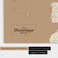 Europa Landkarte Pinnwand in Treasure Gold mit Eindruck eines Firmenlogos für Unternehmen