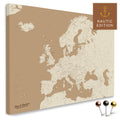 Europakarte in Treasure Gold als Leinwand zum Pinnen von Reisen und Orten