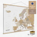 Magnetische Europakarte Magnet-Poster in der Farbe Multicolor Beige in modernem, minimalistischen Design zum Pinnen und Markieren von Reisezielen kaufen