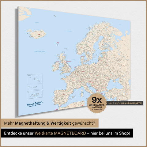 Europe Map TRAVEL® Magnetic Poster – Multicolor Classic