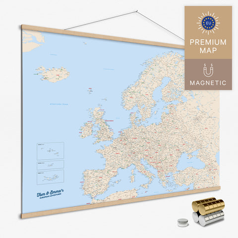 Magnetische Europakarte Magnet-Poster in der Farbe Multicolor Classic in modernem, minimalistischen Design zum Pinnen und Markieren von Reisezielen kaufen