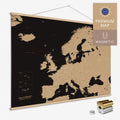 Magnetische Europakarte Magnet-Poster in der Farbe Sonar Black in modernem, minimalistischen Design zum Pinnen und Markieren von Reisezielen kaufen