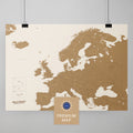 Europa Karte in der Farbe Bronze in einem modernen, minimalistischem Design als Poster kaufen