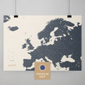 Europa Karte in der Farbe Navy Light in einem modernen, minimalistischem Design als Poster kaufen