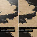 Europakarte Poster in Sonar Black (Schwarz-Gold), erhältlich in den Papiersorten Sihl Posterpapier seidenmatt oder Hahnemühle Photo Rag