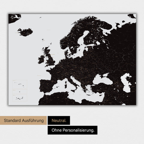 Neutrale Ausführung eines Europa Reise Poster in Light Black