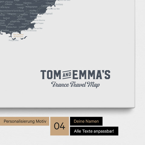 Carte de France TRAVEL® à épingles – Bleu Denim