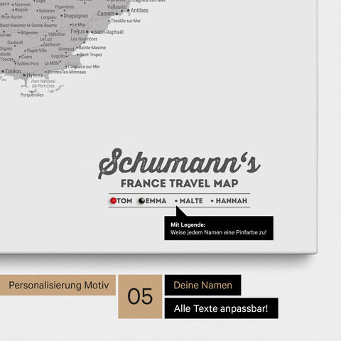 France Push Pin Map TRAVEL® (Pinboard) – Coolgray