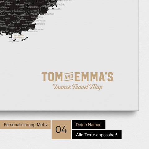 Carte de France TRAVEL® à épingles – Noir clair