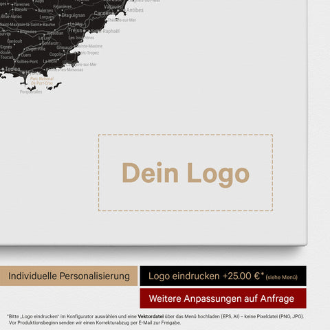 Carte de France TRAVEL® à épingles – Noir clair