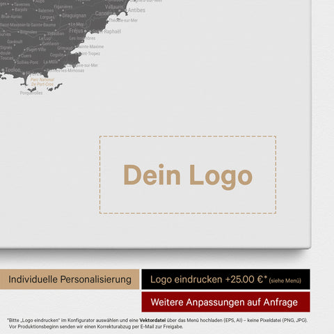 Carte de France TRAVEL® à épingles – Gris clair