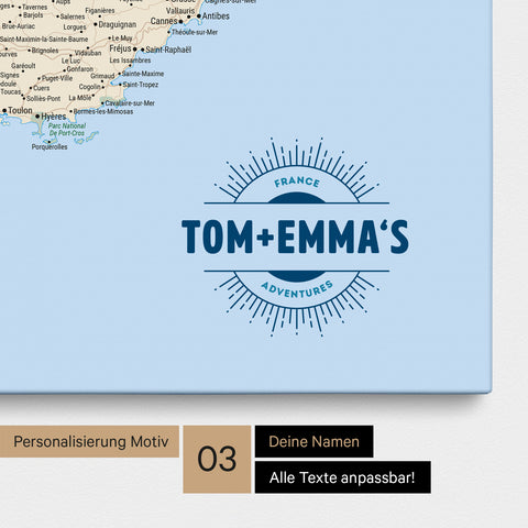 Carte de France TRAVEL® à épingles – Multicolore Classique