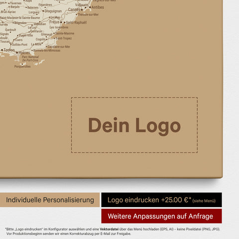 Carte de France TRAVEL® à épingles – Or Trésor