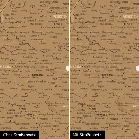 Magnetic Italy Map TRAVEL® Magnetic Board – in 21 Colors