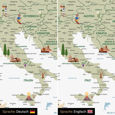 Europa-Karte für Kinder Magnetboard – MINIVENTURES® White