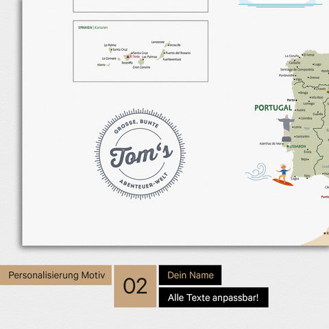 Europa-Karte für Kinder Magnetboard – MINIVENTURES® White