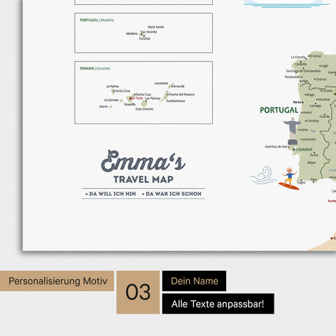 Europa-Karte für Kinder Magnetboard – MINIVENTURES® White