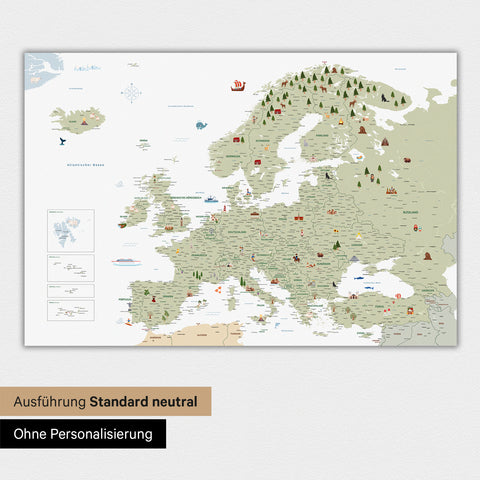 Europa-Karte für Kinder Magnetboard – MINIVENTURES® White