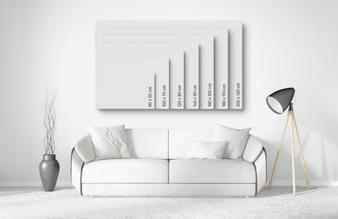 Verschiedene Leinwand-Formate von Breuer's Weltkarten