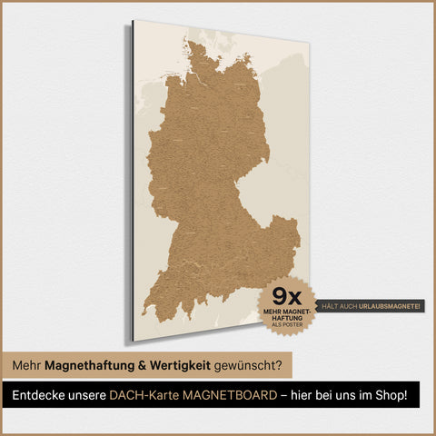 DACH Map TRAVEL® Magnet Poster – in 21 Colors