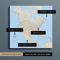 Vielfältige Konfigurationsmöglichkeiten einer Nordamerika Landkarte als Pinn-Leinwand in Farbe Multicolor Classic