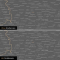 Österreich-Karte Leinwand in Light Gray wahlweise mit oder ohne Straßennetz