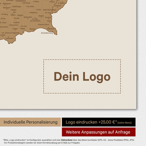 Carte d'Autriche TRAVEL® Tableau magnétique – en 21 couleurs