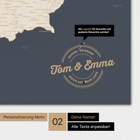 Austria Map TRAVEL® Premium Poster – in 18 colors