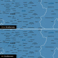 Schweiz-Karte Leinwand in Blau wahlweise mit oder ohne Straßennetz