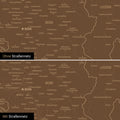Schweiz-Karte Leinwand in Braun wahlweise mit oder ohne Straßennetz