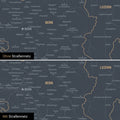 Schweiz-Karte Leinwand in Navy Light wahlweise mit oder ohne Straßennetz