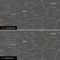 Magnetische Schweiz-Karte Leinwand in Light Gray wahlweise mit oder ohne Straßennetz