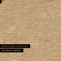 Ausschnitte einer Schweizkarte in der Region Freiburg und Thunersee in Sonar Black mit 1.400 Orten