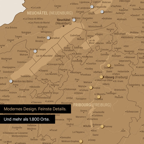 Schweiz-Karte TRAVEL® Magnet-Poster – in 21 Farben