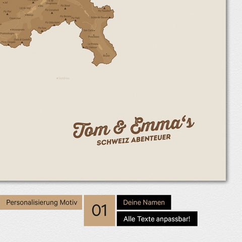 Schweiz-Karte TRAVEL® Magnet-Poster – in 21 Farben