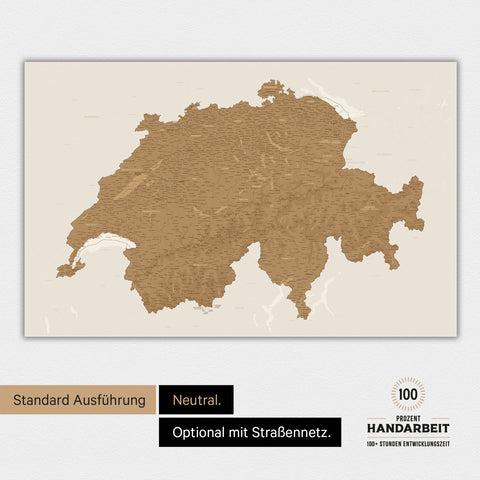 Schweiz-Karte TRAVEL® Magnet-Poster – in 21 Farben