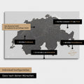 Vielfältige Konfigurationsmöglichkeiten einer Schweiz-Karte in Light Gray