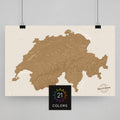 Schweiz Landarte als Poster zum Pinnen und Markieren von Reisezielen